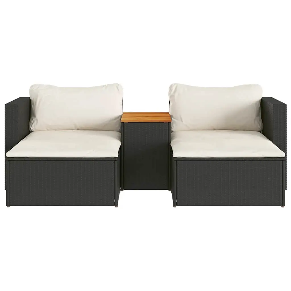 Outdoor Garden Sofa Set 5 Piece Patio Seating with Cushions Black Modular
