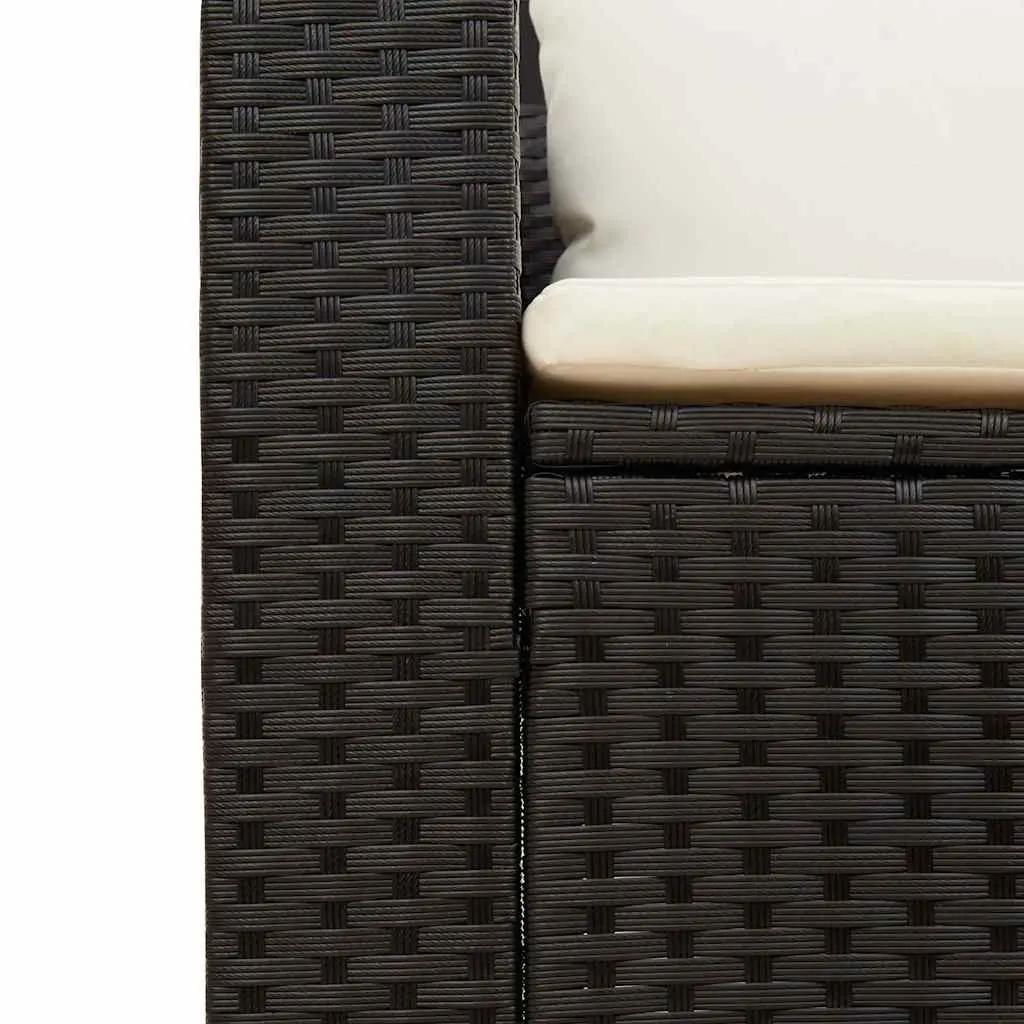 Outdoor Garden Sofa Set 5 Piece Patio Seating with Cushions Black Modular