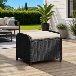 Reliable Black Garden Stool with Comfortable Cushion