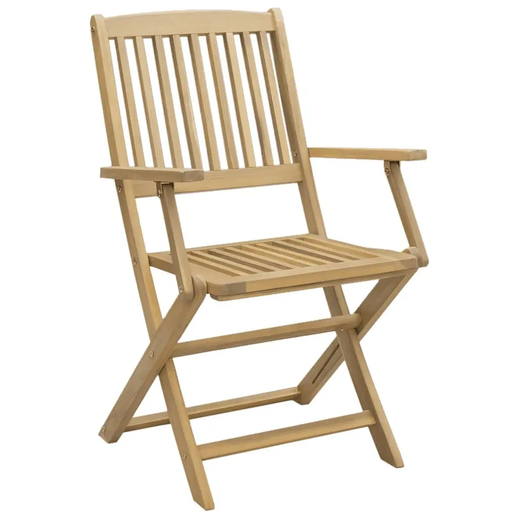 Folding Outdoor Chairs Garden Patio Seating 4 Piece Brown Solid Wood