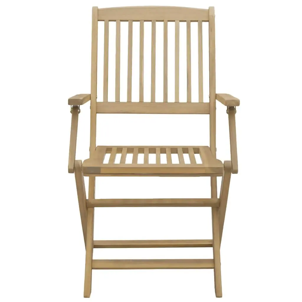 Folding Outdoor Chairs Garden Patio Seating 4 Piece Brown Solid Wood