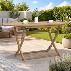 Affordable Folding Garden Table in Solid Acacia Wood