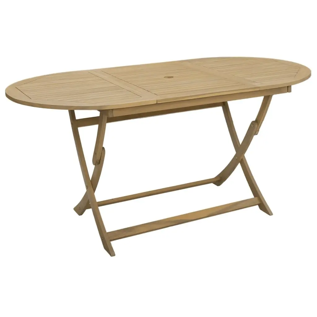 Folding Garden Table Outdoor Dining 160x85x75 cm Brown Wood