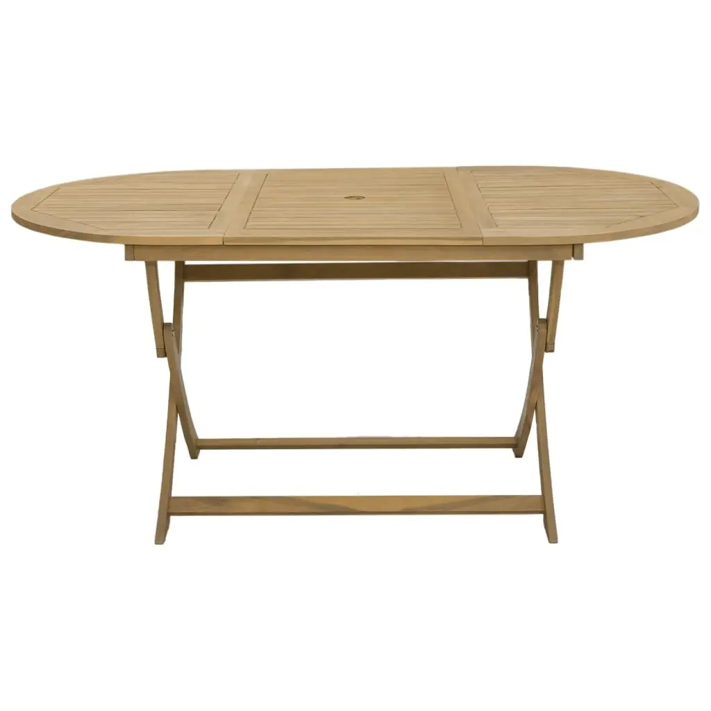 Folding Garden Table Outdoor Dining 160x85x75 cm Brown Wood