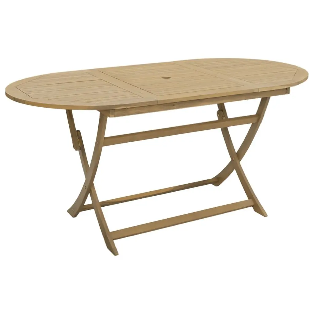 Folding Garden Table Outdoor Dining 160x85x75 cm Brown Wood