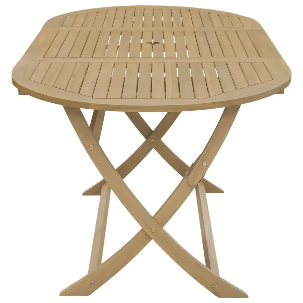 Folding Garden Table Outdoor Dining 160x85x75 cm Brown Wood