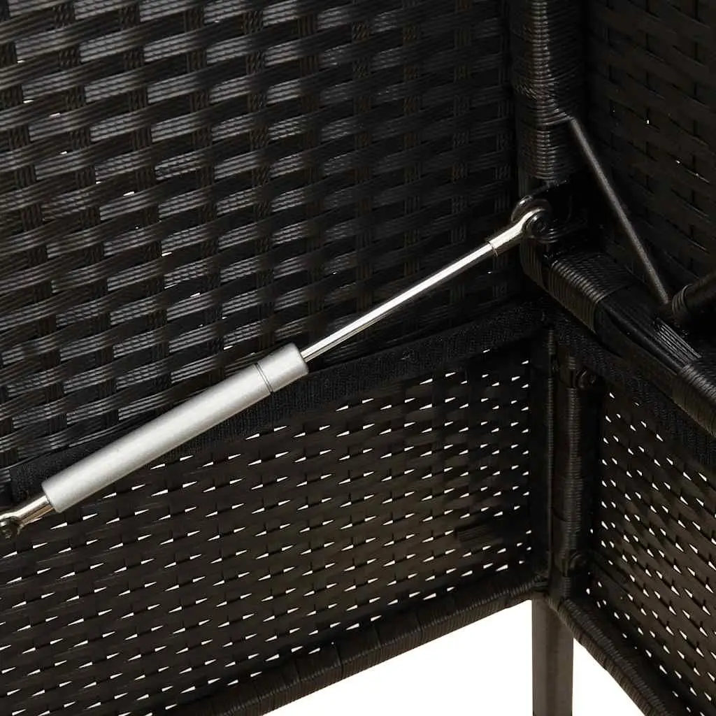 Outdoor Garden Bench Storage Cushion PE Rattan Black