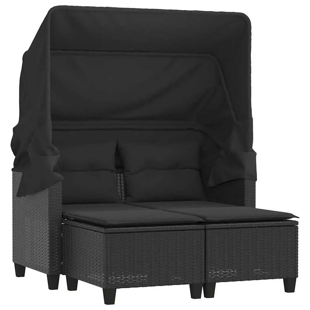 Outdoor 2-Seater Sofa Set with Canopy