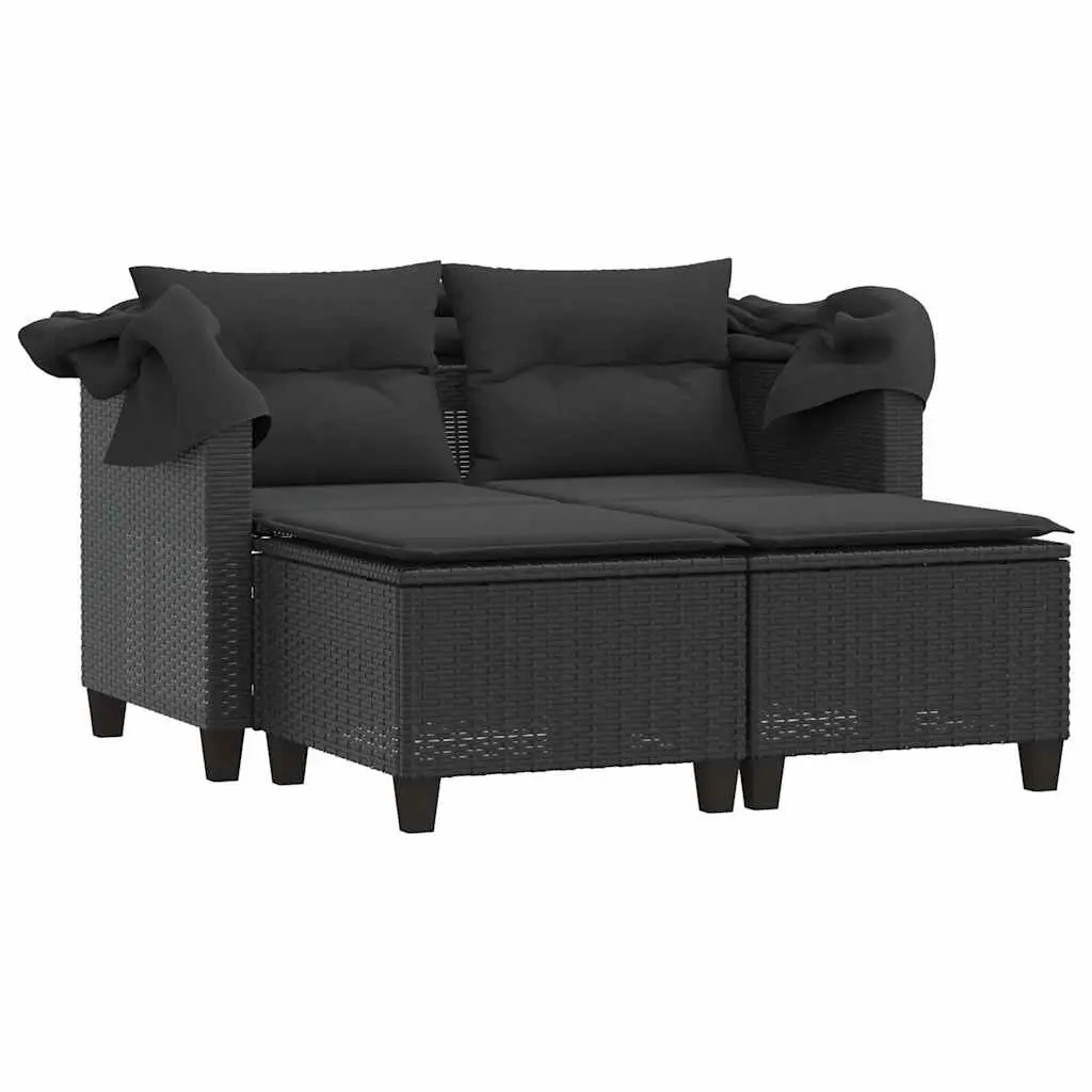Outdoor 2-Seater Sofa Set with Canopy