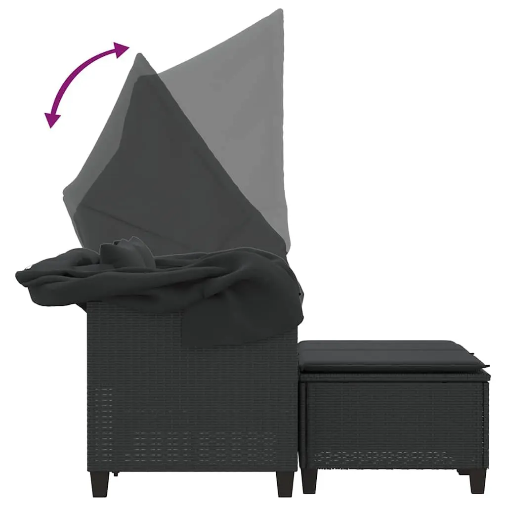 Outdoor 2-Seater Sofa Set with Canopy