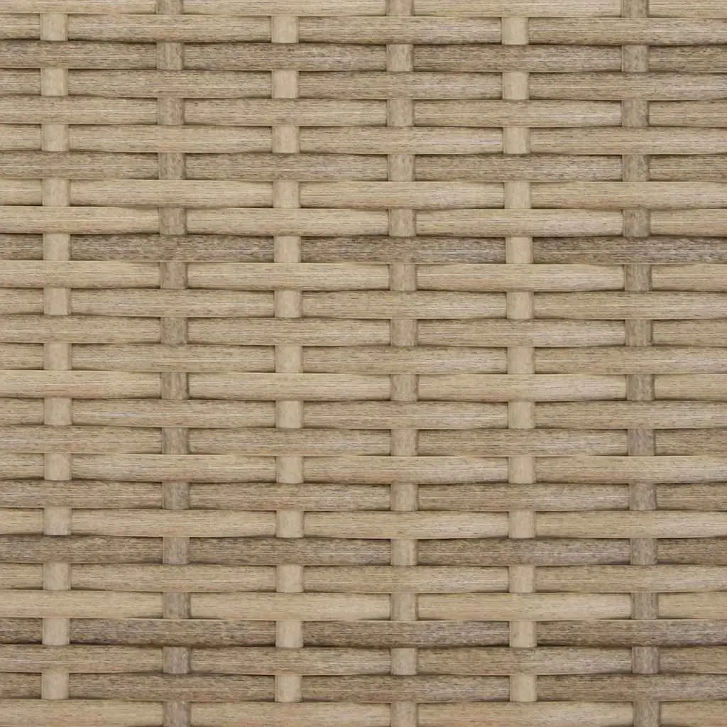Outdoor Garden 2-Seater Sofa Beige Poly Rattan with Canopy and Stools