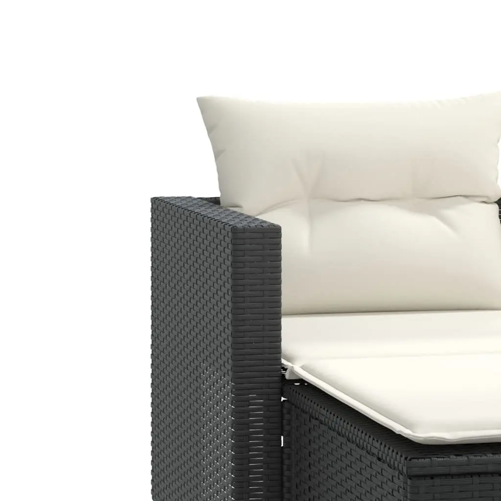 Black Outdoor Garden Sofa Set with Stools
