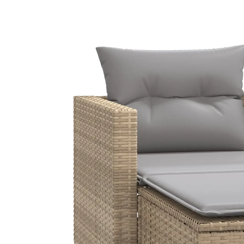 Garden Sofa 2-Seater Outdoor Lounging Beige Poly Rattan