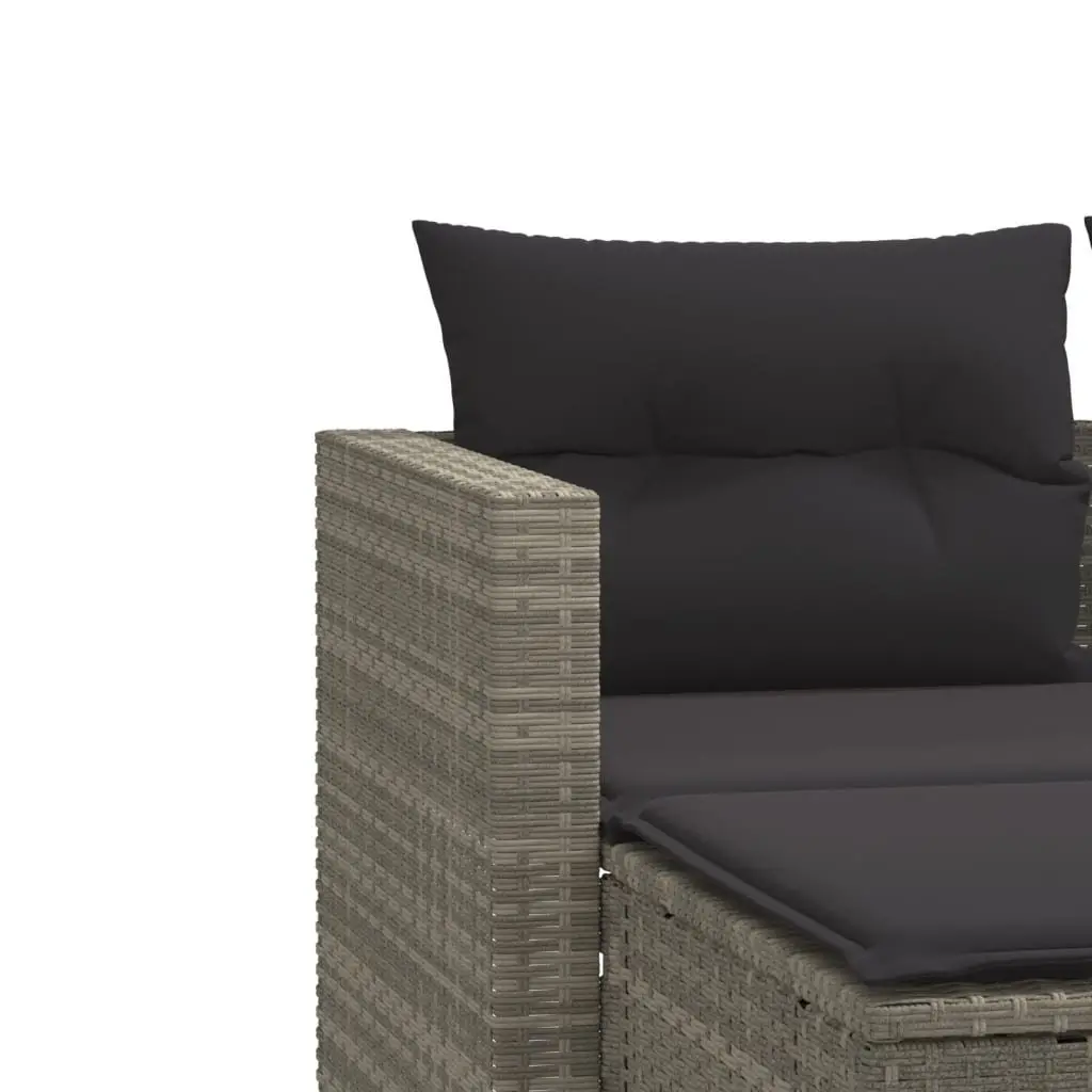 Grey 2-Seater Outdoor Sofa with Stools for Relaxation