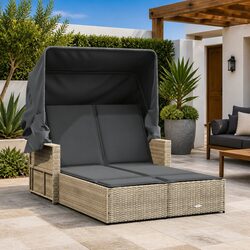 Cozy and Reliable Double Sun Lounger with Cushions