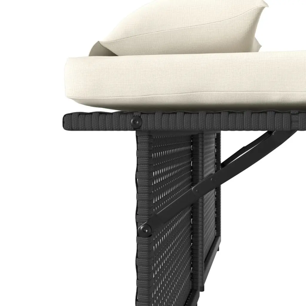 Reclining Garden Bench Loveseat Sofa Bed Adjustable Black