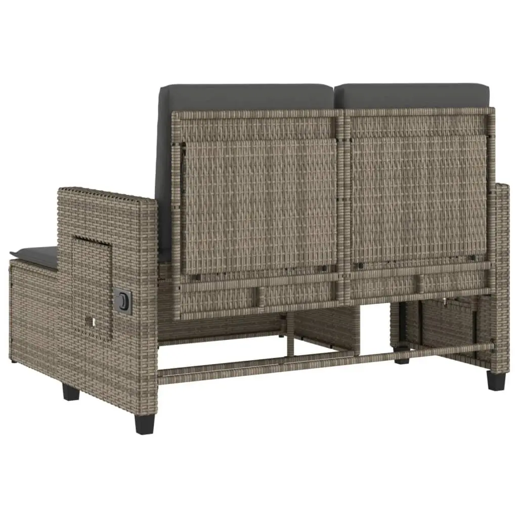 Grey 2-in-1 Reclining Bench for Outdoor Use