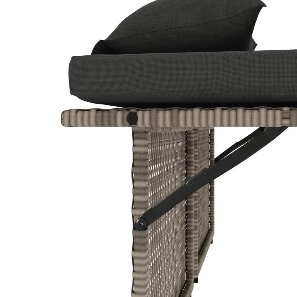 Grey 2-in-1 Reclining Bench for Outdoor Use