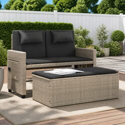 Comforting Grey Loveseat Sofa Bed for Outdoor Use