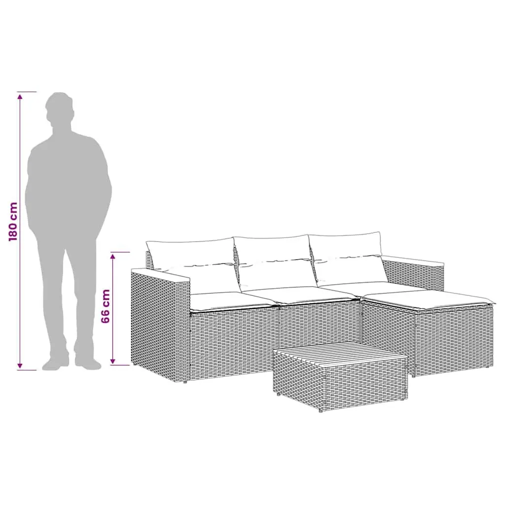 3 Piece Garden Sofa Set Outdoor Furniture Cushions Black Poly Rattan