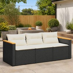 Quality 3-Seater Garden Sofa with Cushions for Outdoor Comfort