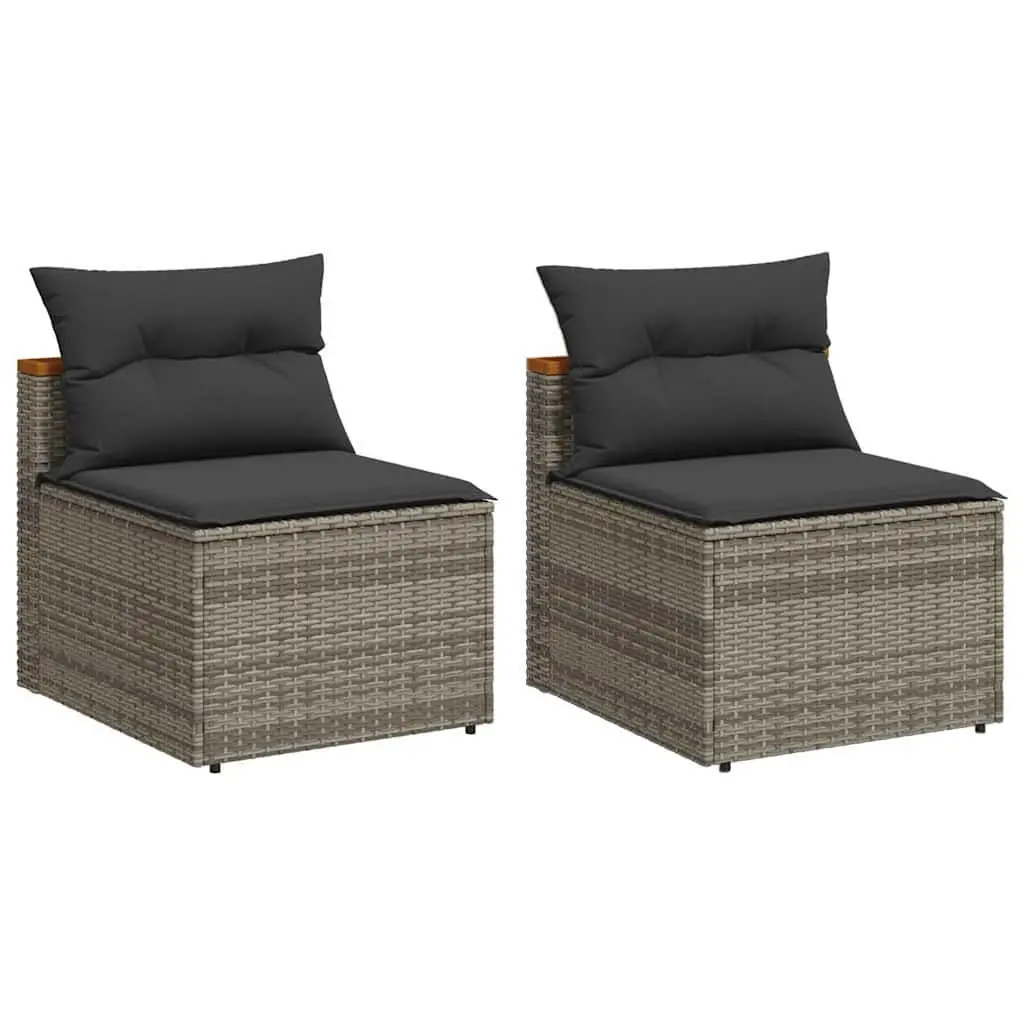 Outdoor Garden Sofas Armless Seating 2 Piece Set Grey