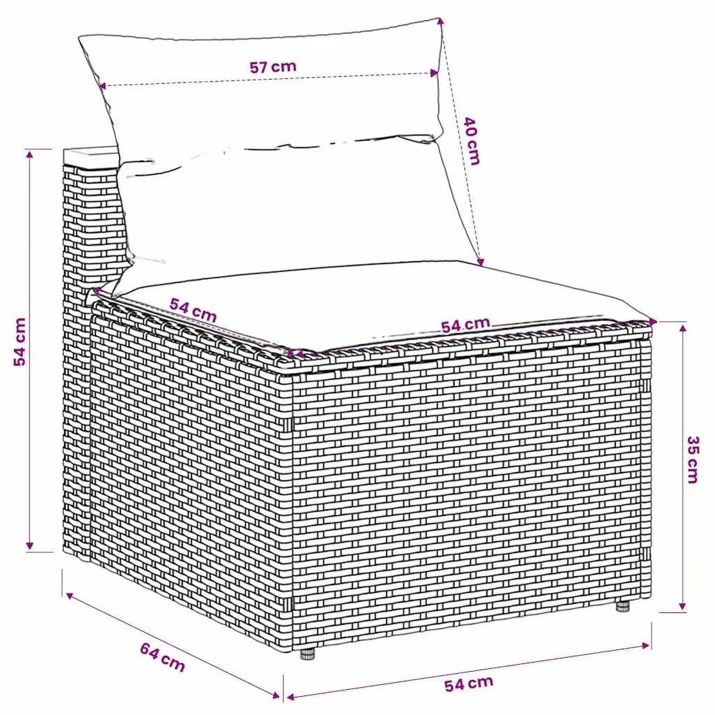 Outdoor Garden Sofas Armless Seating 2 Piece Set Grey
