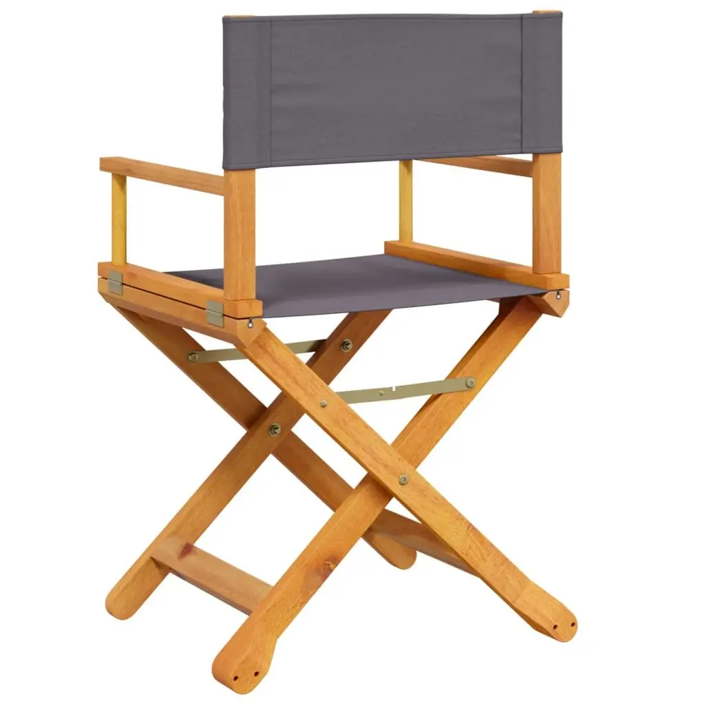 Folding Director Chair Set 2 pcs Outdoor Garden Camping Portable Grey Fabric