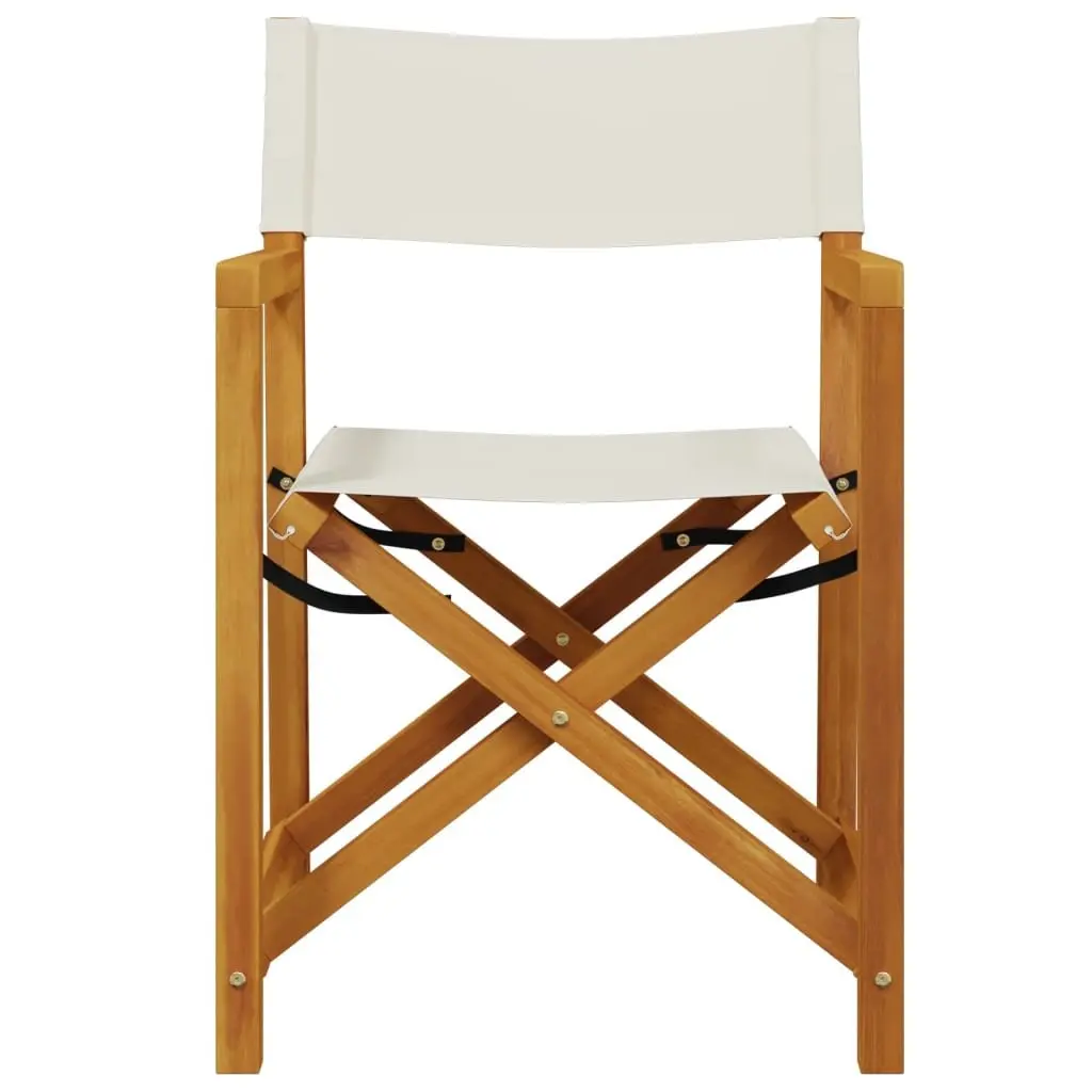 Folding Director Chairs Outdoor Garden Camping 2 Pieces Cream