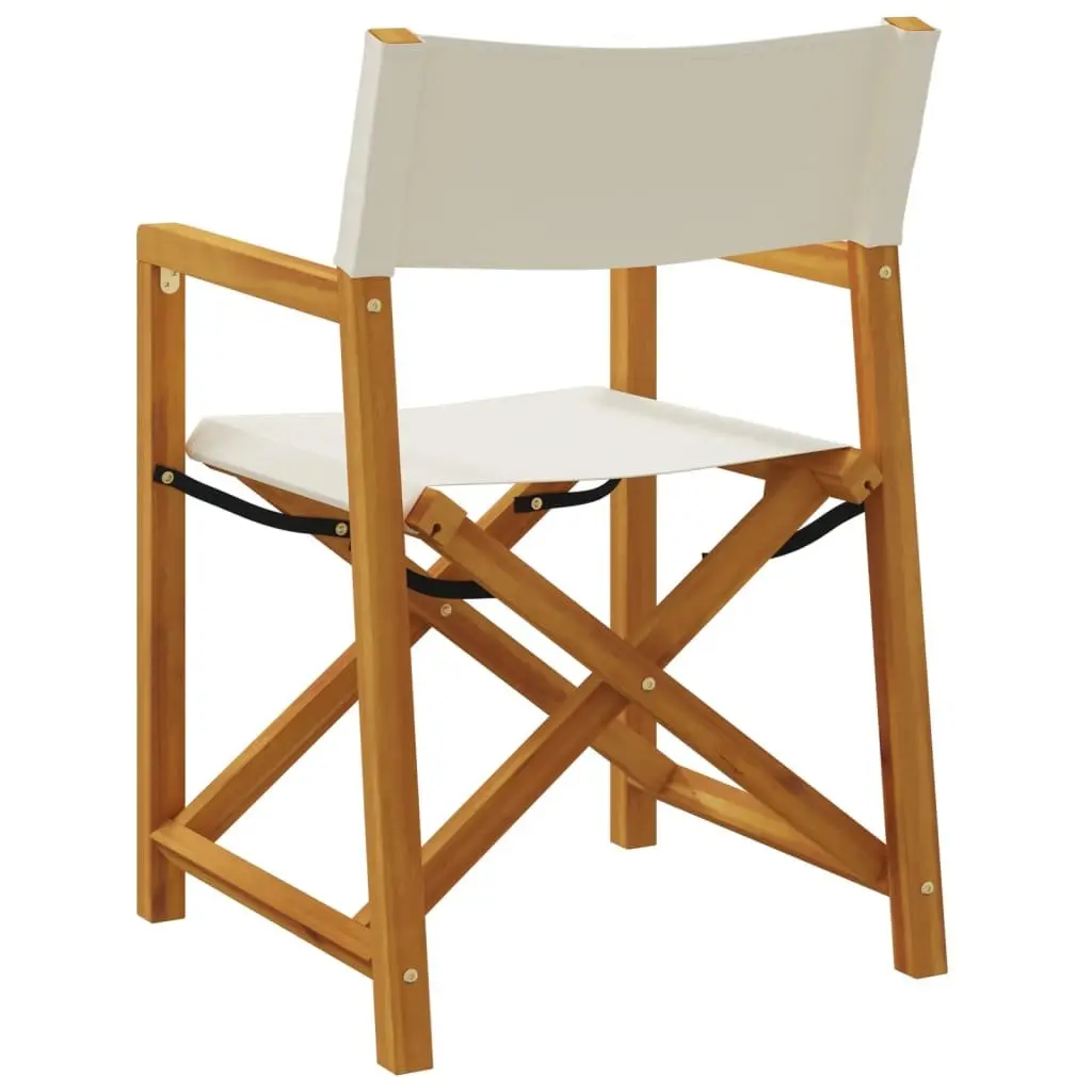Folding Director Chairs Outdoor Garden Camping 2 Pieces Cream