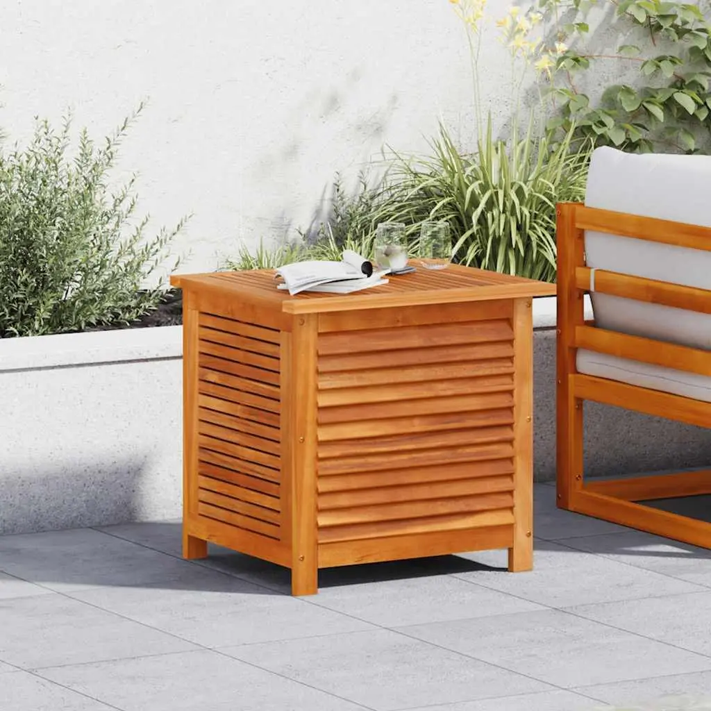 Garden Storage Box Outdoor Furniture Organizer 60x50x56 cm Brown Solid Acacia Wood