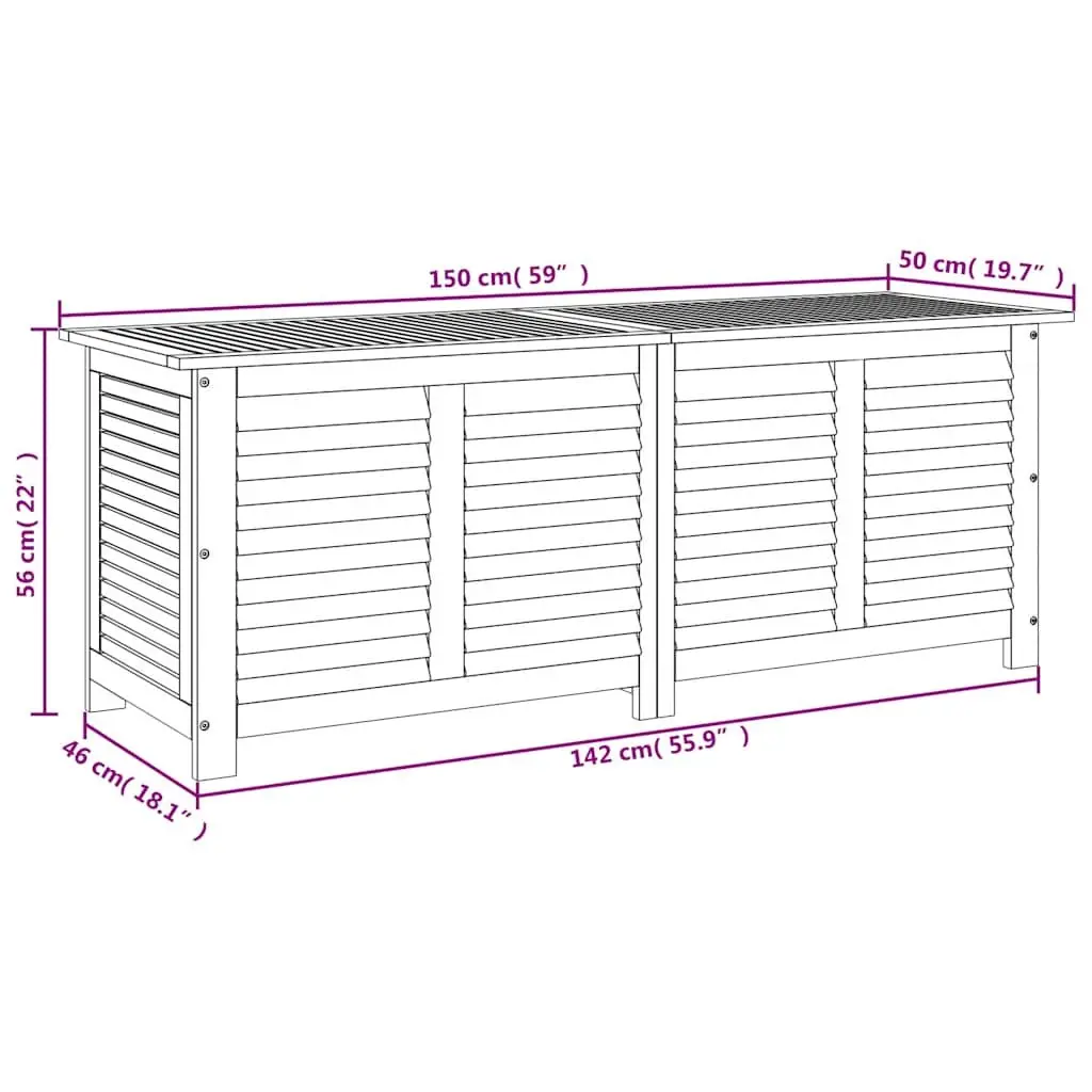 Garden Storage Box in Solid Acacia Wood