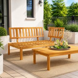 Reliable Acacia Wood Corner Sofa for Outdoor Use