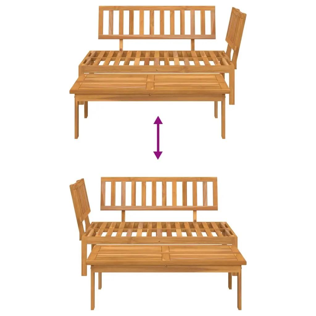 Outdoor Sectional Sofa Set 2 Piece Solid Wood Pallet Garden Furniture Brown