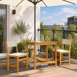 Comfortable and Stylish 3 Piece Acacia Wood Balcony Set
