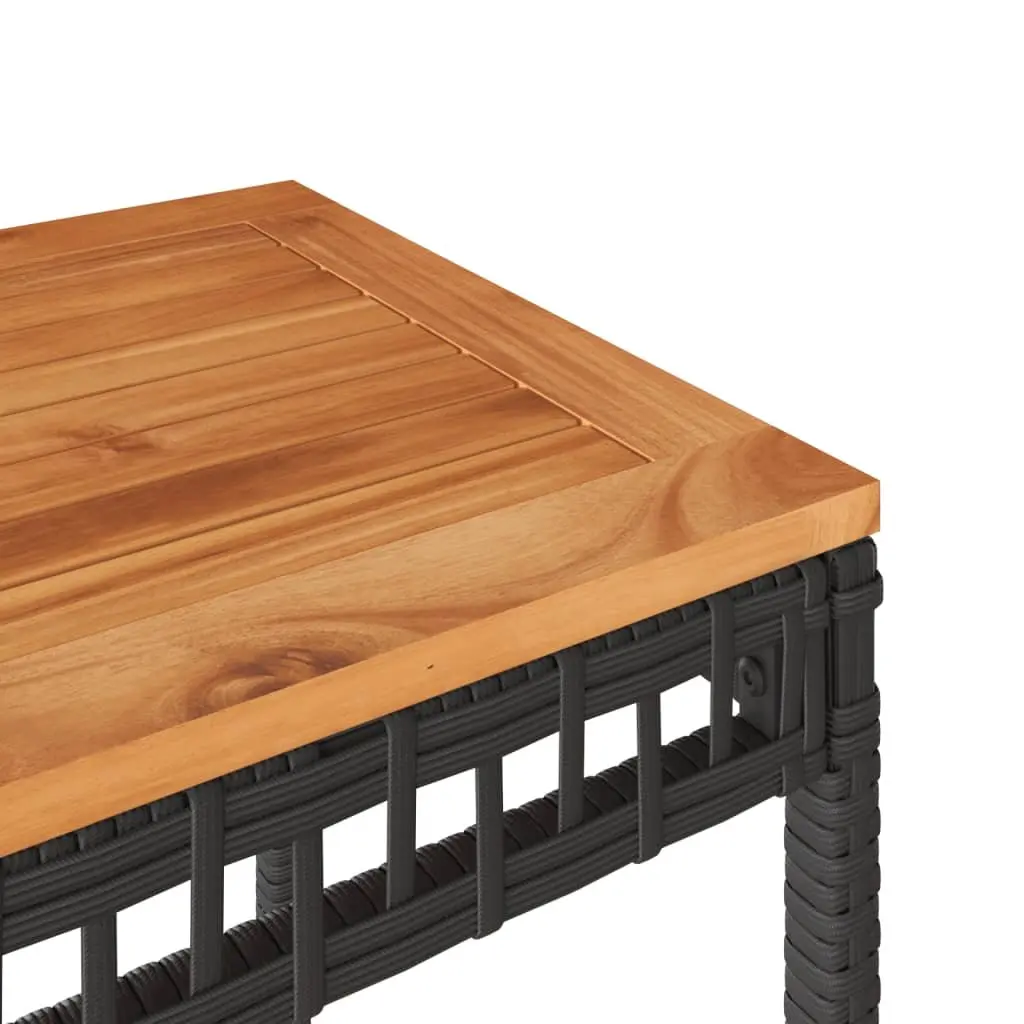 3 Piece Bistro Set Black Outdoor Garden Furniture Patio Table Chairs Rattan