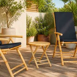 Reliable Brown Bamboo Folding Table for Outdoor Use