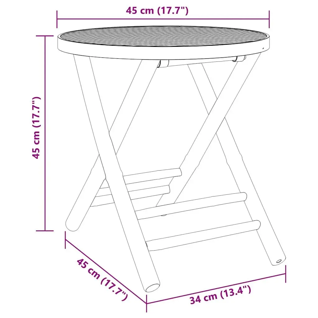 Brown Bamboo Folding Table for Outdoor Use