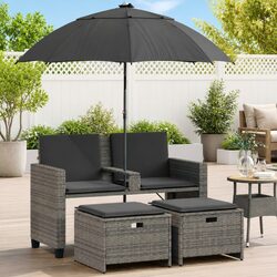 Reliable Grey 2-Seater Sofa Set for Your Garden