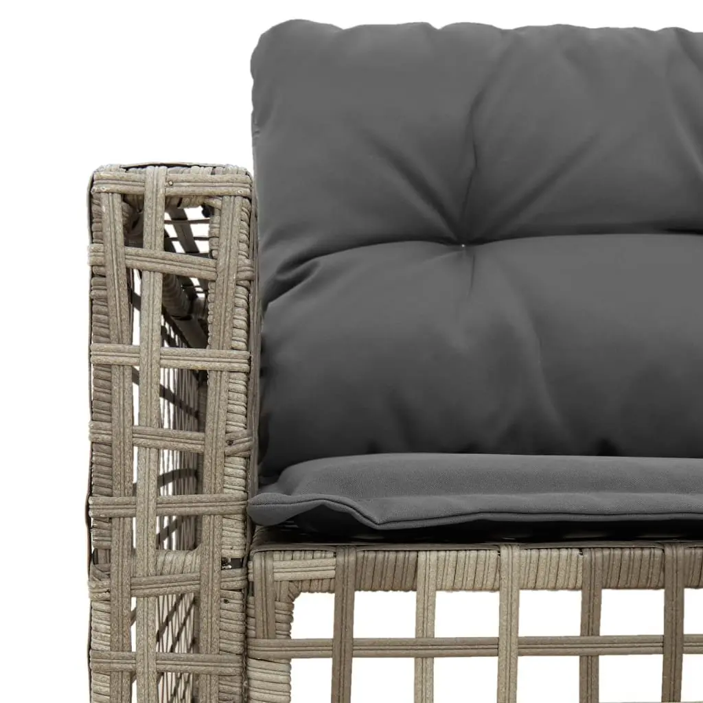 L-Shaped Garden Sofa with Footstool in Grey