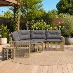 Reliable and Stylish L-Shaped Garden Sofa with Footstool