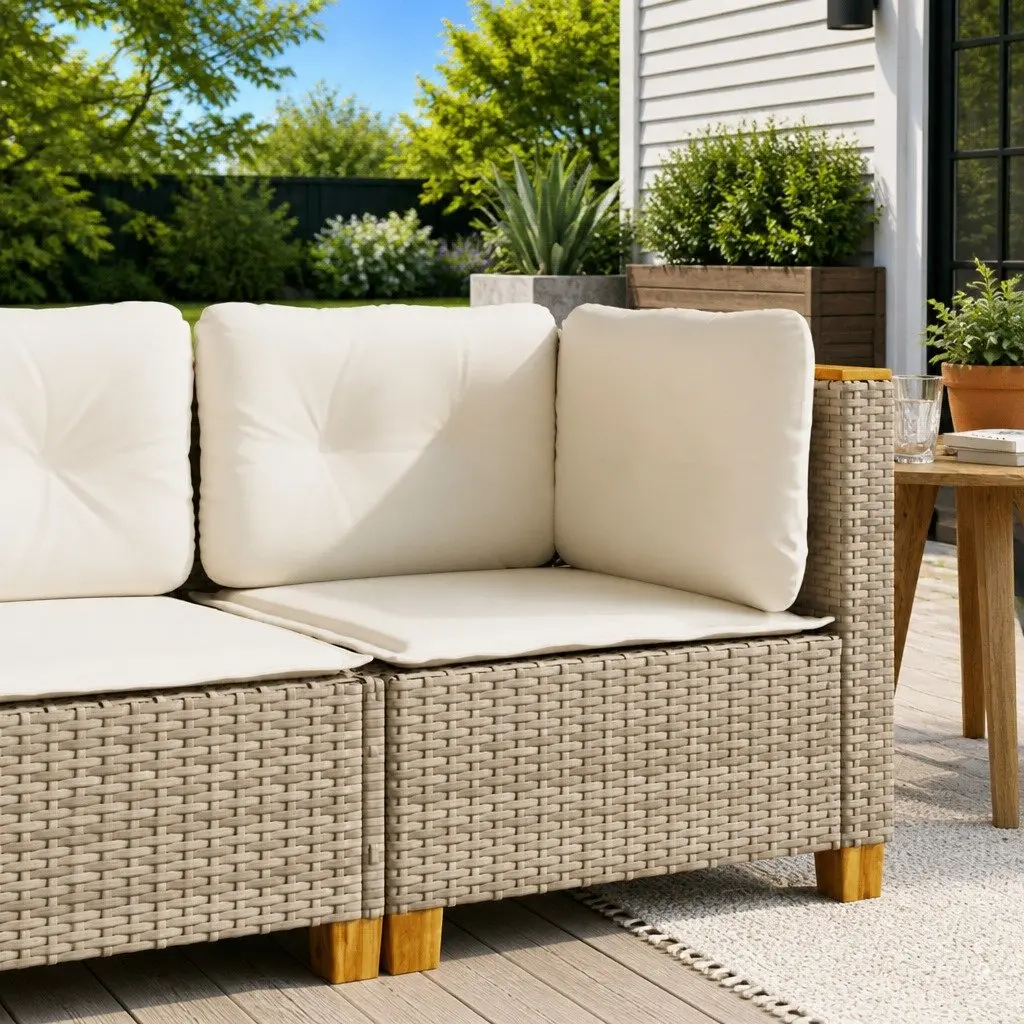 Corner Sofa for Outdoor Enjoyment in Beige