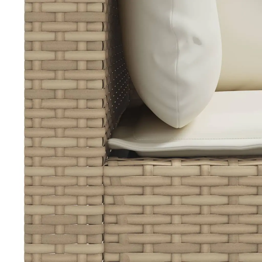 Outdoor Garden Sofa Corner Set 2 Piece Beige Poly Rattan Lounge