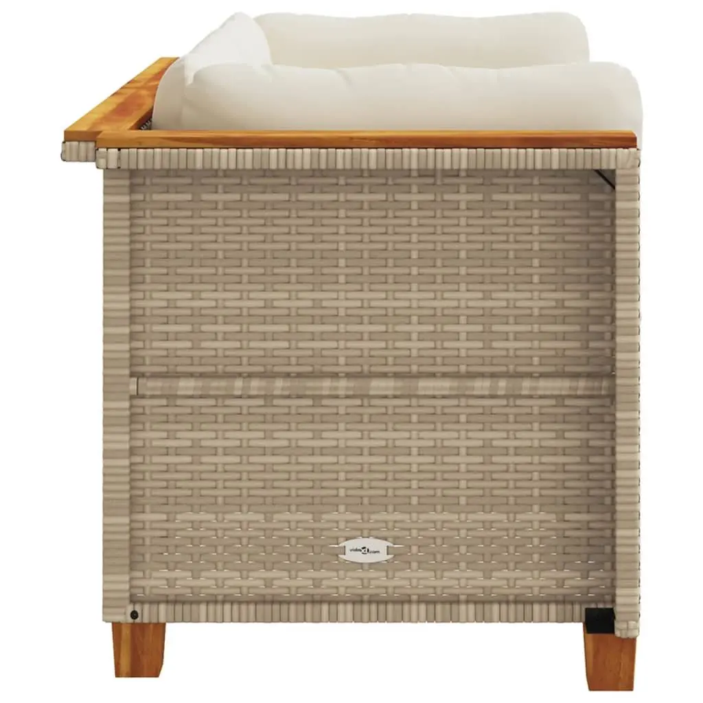 Outdoor Garden Sofa Corner Set 2 Piece Beige Poly Rattan Lounge