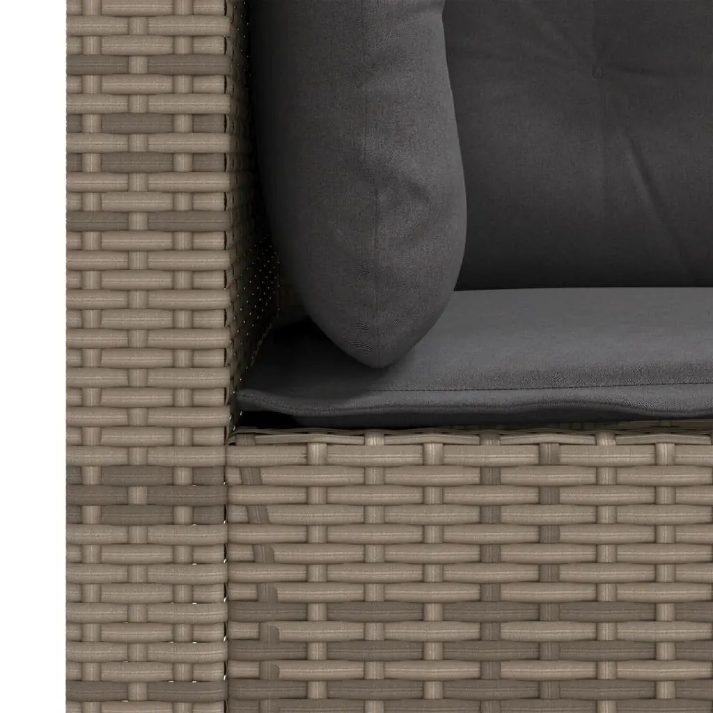 3-Seater Outdoor Garden Sofa Poly Rattan Patio Lounge Furniture Grey