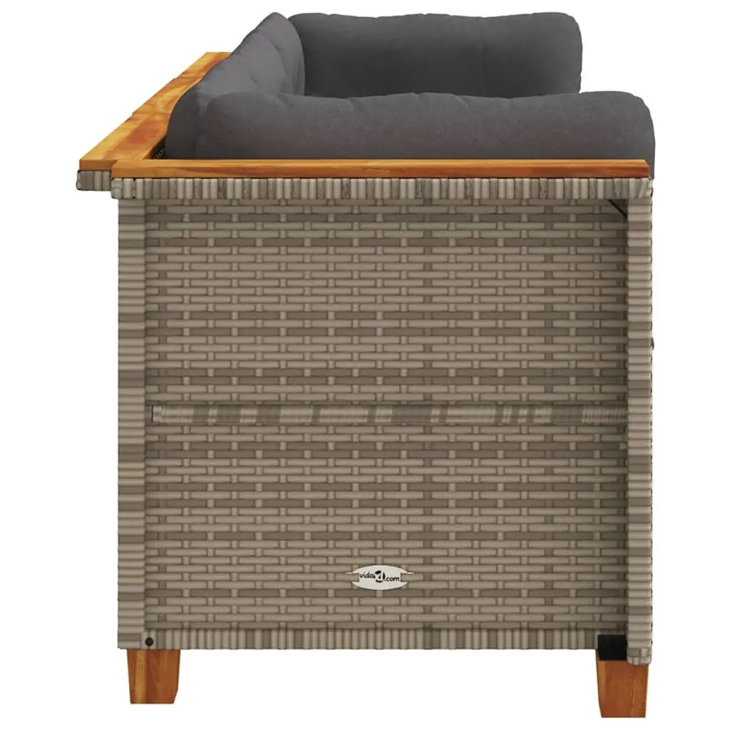 3-Seater Outdoor Garden Sofa Poly Rattan Patio Lounge Furniture Grey