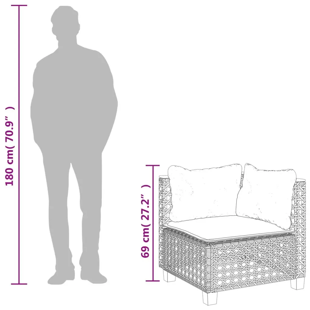 Outdoor Corner Garden Sofa with Cushions