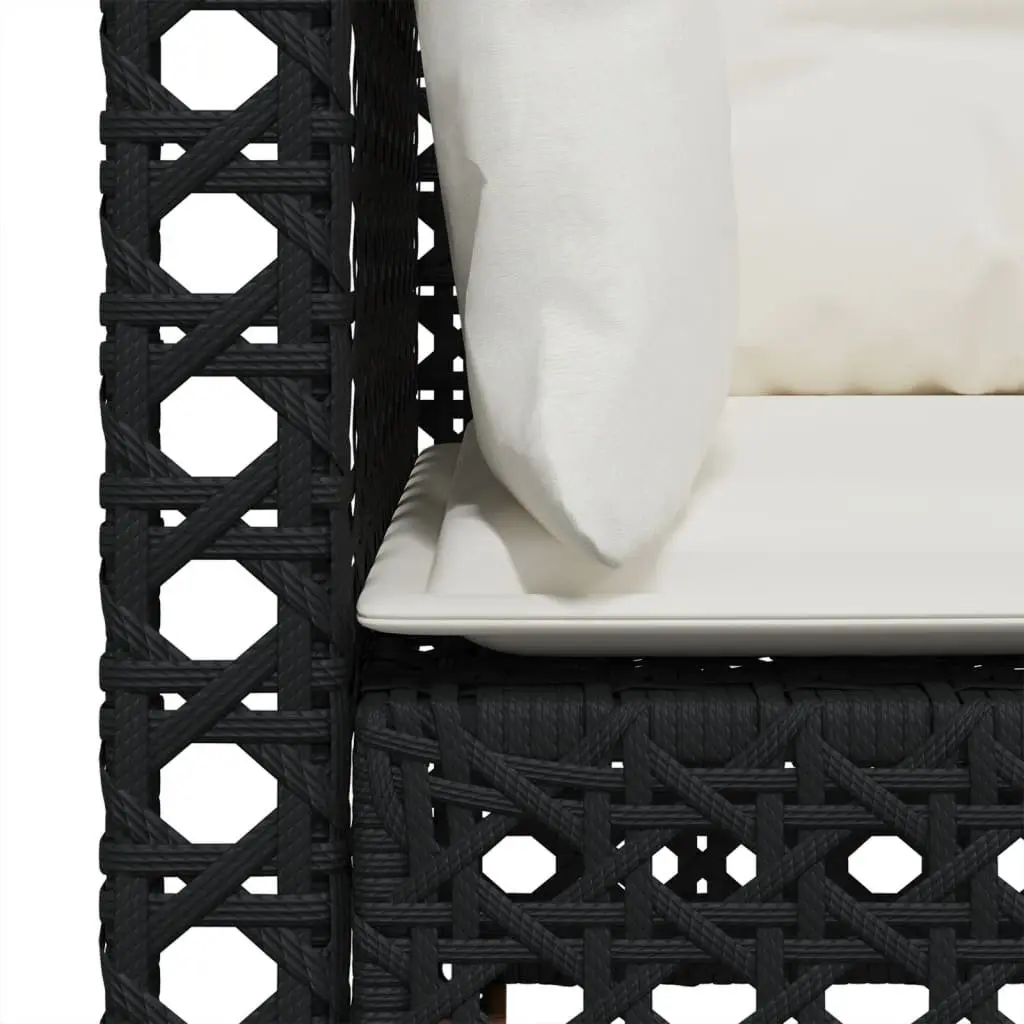 Outdoor Corner Sofa Set 2 pcs Garden Lounge Seating Black