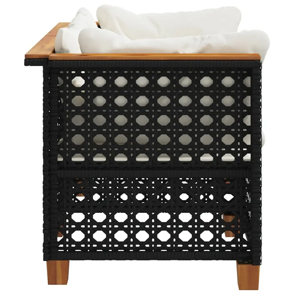 Outdoor Corner Sofa Set 2 pcs Garden Lounge Seating Black
