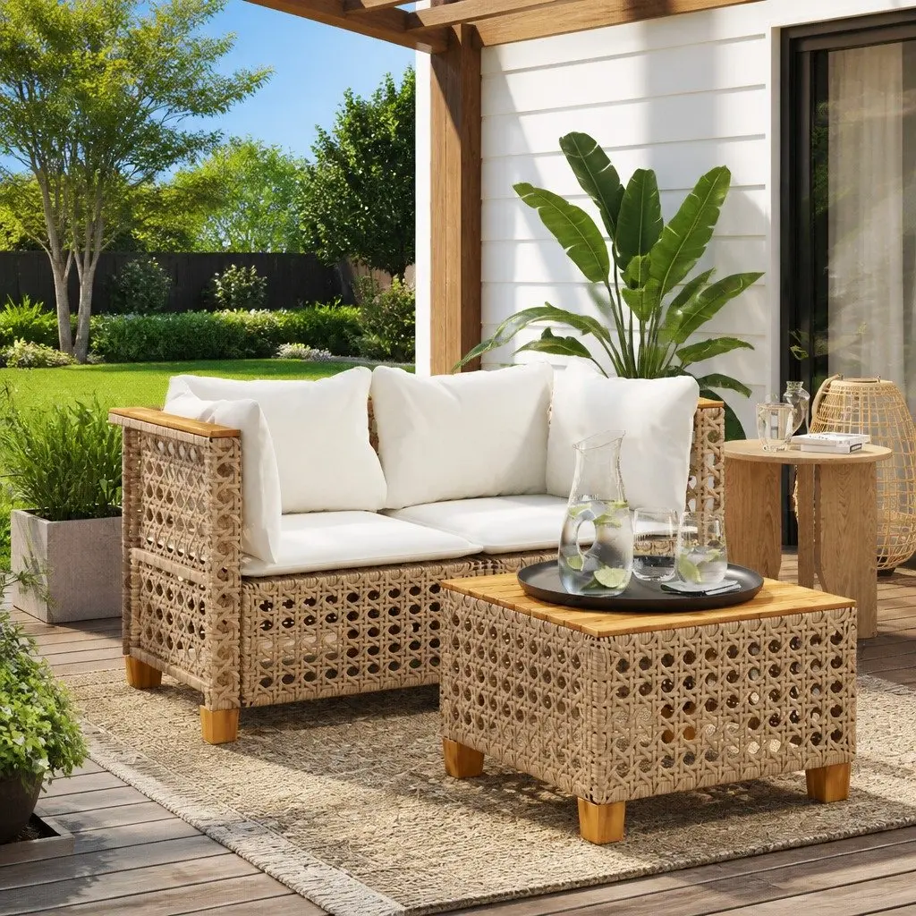 Outdoor Corner Sofa Set with Cushions Included